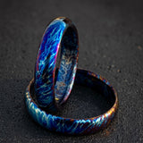 5mm Flamed Anodized Titanium Wedding Band: Colorful Design