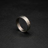 Minimalist Titanium Ring: Custom Mountain Engraving, Brushed Finish
