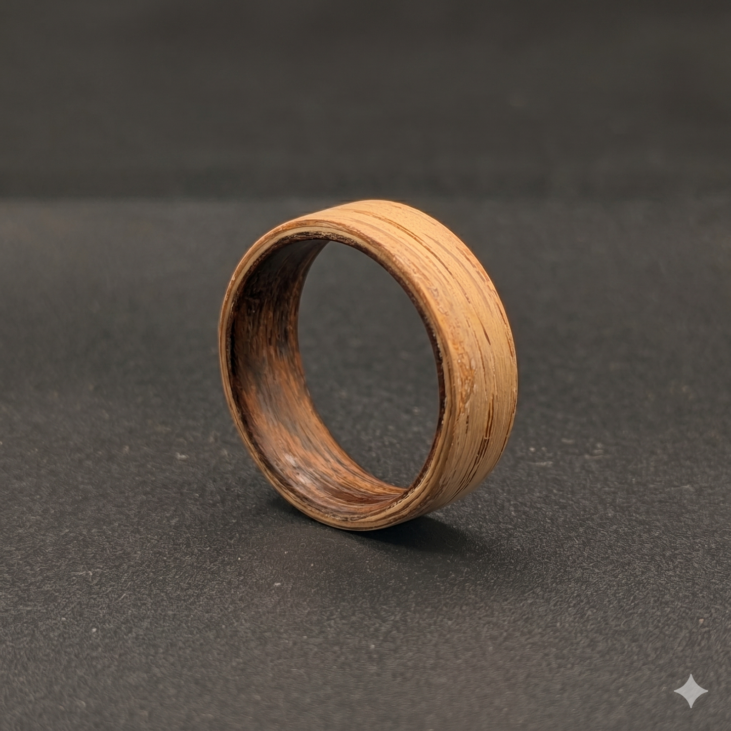 Ashwood Ring with Rosewood Inlay: Rustic Wooden Wedding Band