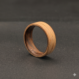 Ashwood Ring with Rosewood Inlay: Rustic Wooden Wedding Band