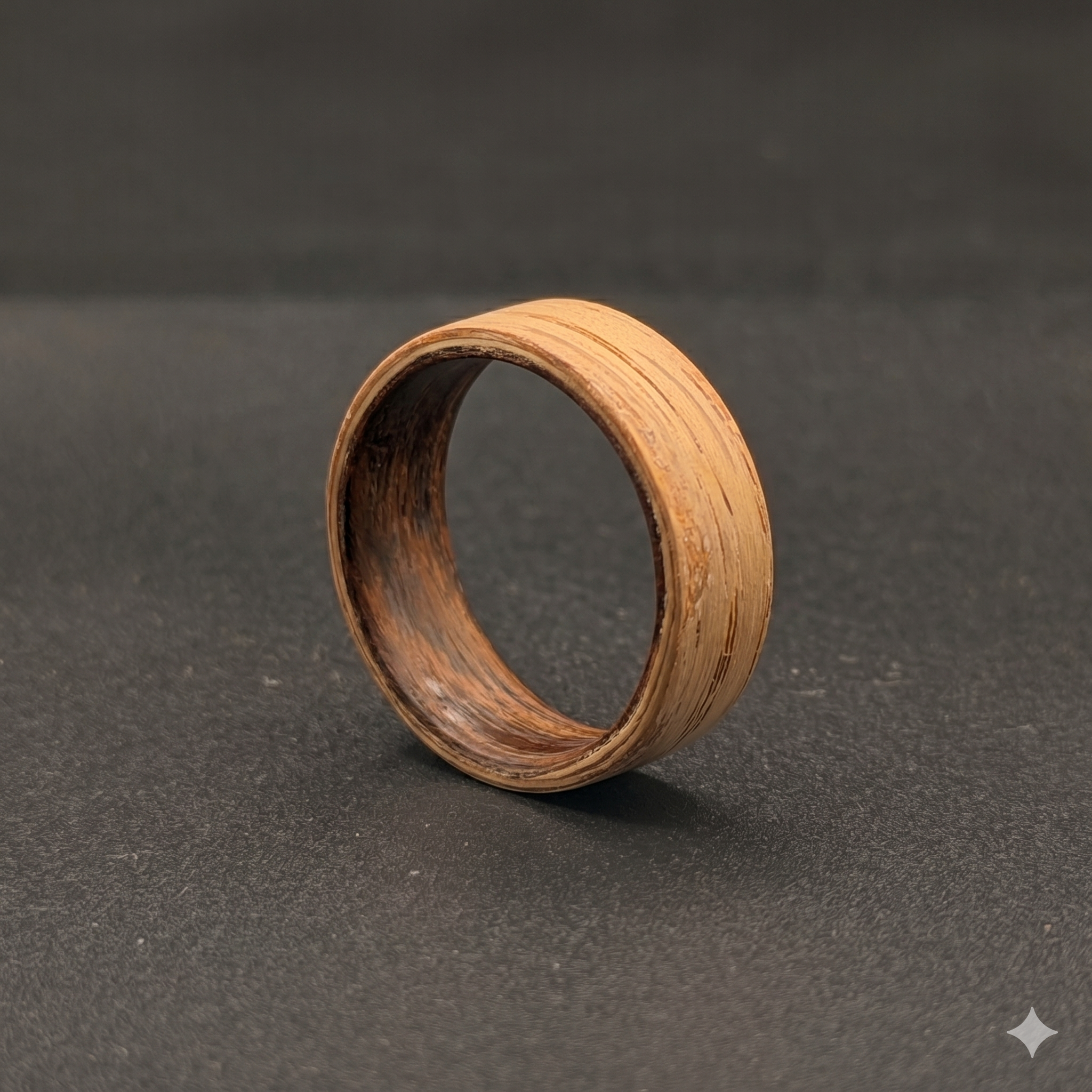 Ashwood Ring with Rosewood Inlay: Rustic Wooden Wedding Band
