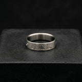 Minimalist Titanium Ring: Custom Mountain Engraving, Brushed Finish