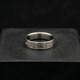 Minimalist Titanium Ring: Custom Mountain Engraving, Brushed Finish
