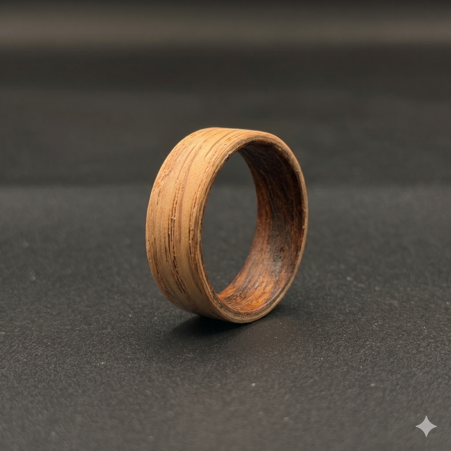 Ashwood Ring with Rosewood Inlay: Rustic Wooden Wedding Band