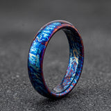 5mm Flamed Anodized Titanium Wedding Band: Colorful Design