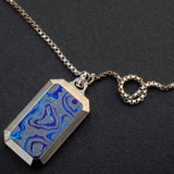 Zircuti Titanium Dog Tag Pendant: Personalized Black Timascus Necklace