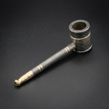 Handmade Damascus Steel Smoking Pipe, Unique Collector's Piece