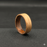 Ashwood Ring with Rosewood Inlay: Rustic Wooden Wedding Band