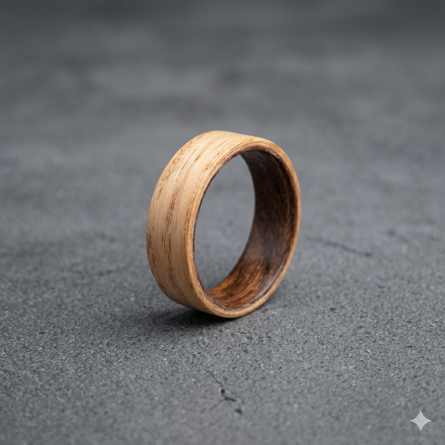 Ashwood Ring with Rosewood Inlay: Rustic Wooden Wedding Band