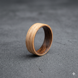 Ashwood Ring with Rosewood Inlay: Rustic Wooden Wedding Band