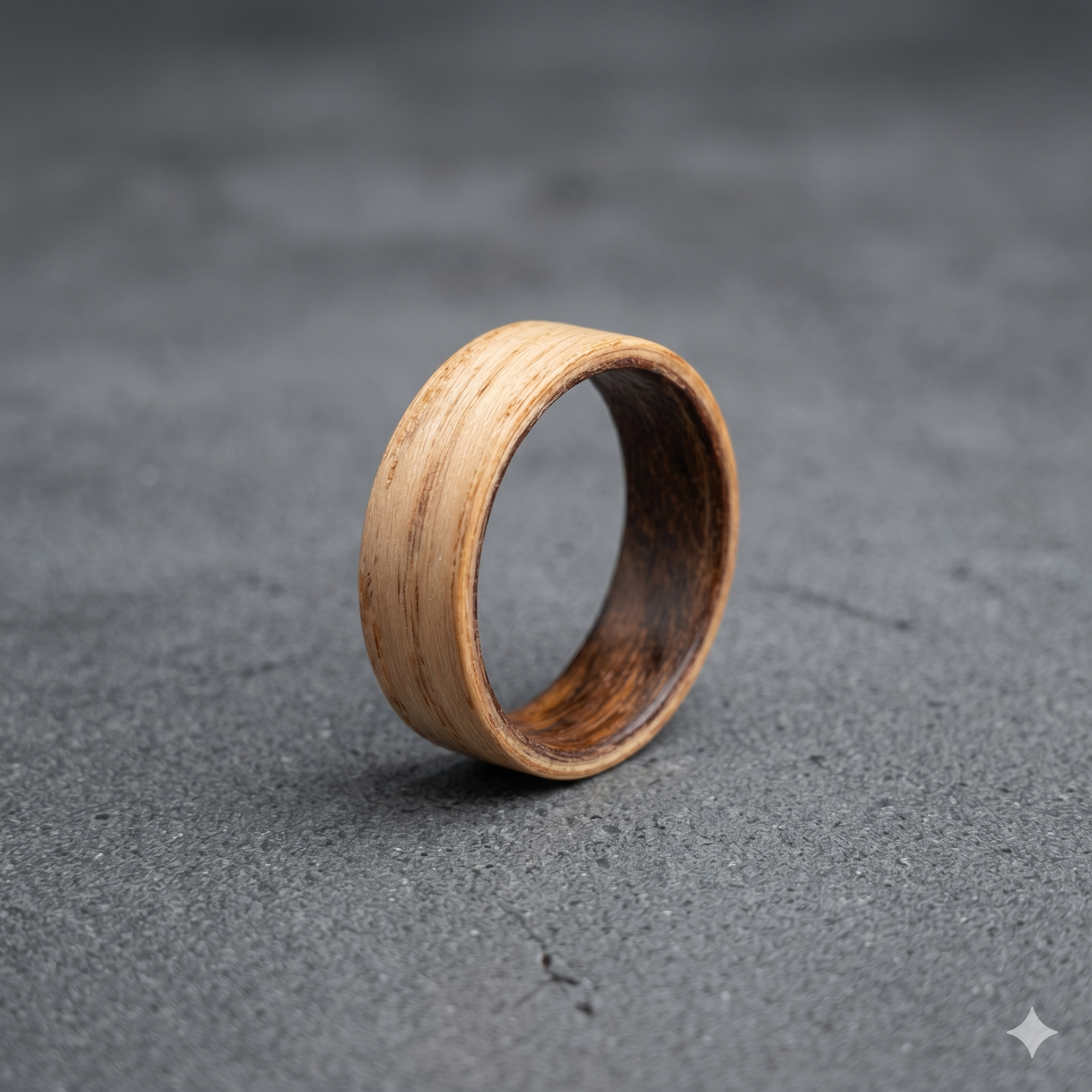 Ashwood Ring with Rosewood Inlay: Rustic Wooden Wedding Band