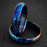 5mm Flamed Anodized Titanium Wedding Band: Colorful Design
