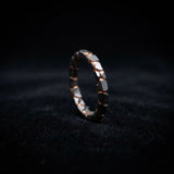 Acid Etched Superconductor 3mm Ring: Niobium Copper Wedding Band