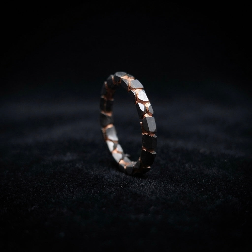 Acid Etched Superconductor 3mm Ring: Niobium Copper Wedding Band