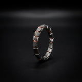 Acid Etched Superconductor 3mm Ring: Niobium Copper Wedding Band