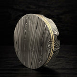 Handmade Damascus Steel Cigar Ashtray - Hand Forged Smoking Pipe Tray, Unique Smoking Accessory, Retirement Gift for Dad, Him & Boyfriend.