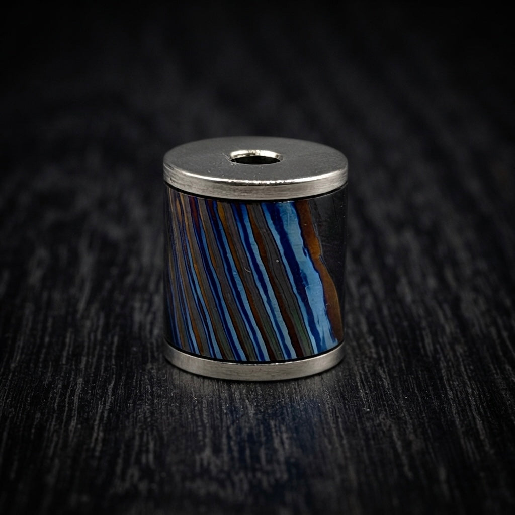 Spinning Handmade Timascus Lanyard Bead, Custom Design
