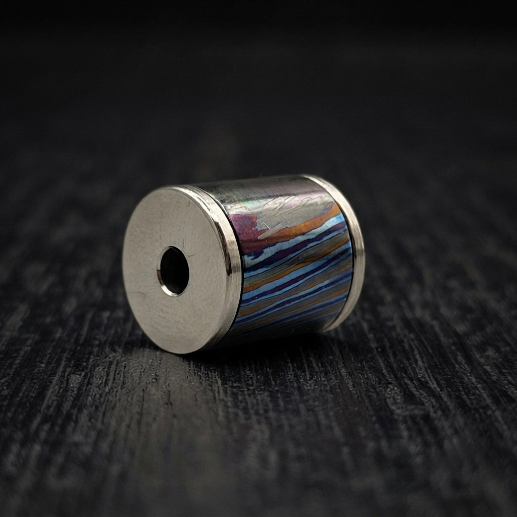 Spinning Handmade Timascus Lanyard Bead, Custom Design