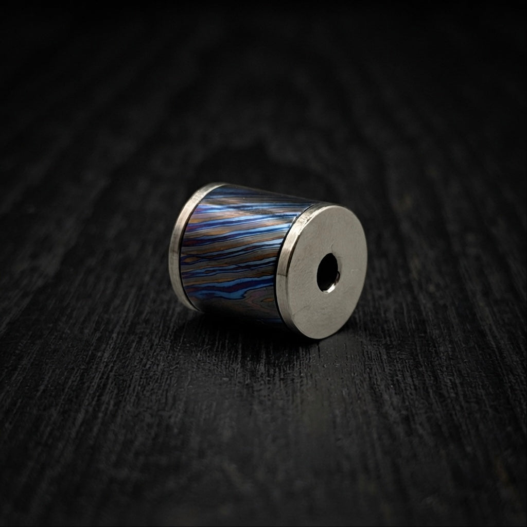 Spinning Handmade Timascus Lanyard Bead, Custom Design