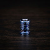 Zircuti Black Timascus Bead, Damascus Titanium, Knife Lanyard, Paracord Bead