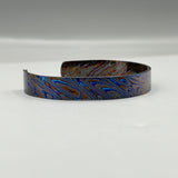 Handmade Black Timascus Bracelet: Lightweight Titanium Viking Cuff, 10mm and 6.5 inches size