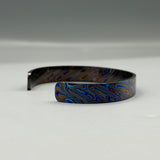 Handmade Black Timascus Bracelet: Lightweight Titanium Viking Cuff, 10mm and 6.5 inches size