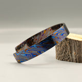 Handmade Black Timascus Bracelet: Lightweight Titanium Viking Cuff, 10mm and 6.5 inches size