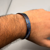 Handmade Black Timascus Bracelet: Lightweight Titanium Viking Cuff, 10mm and 6.5 inches size