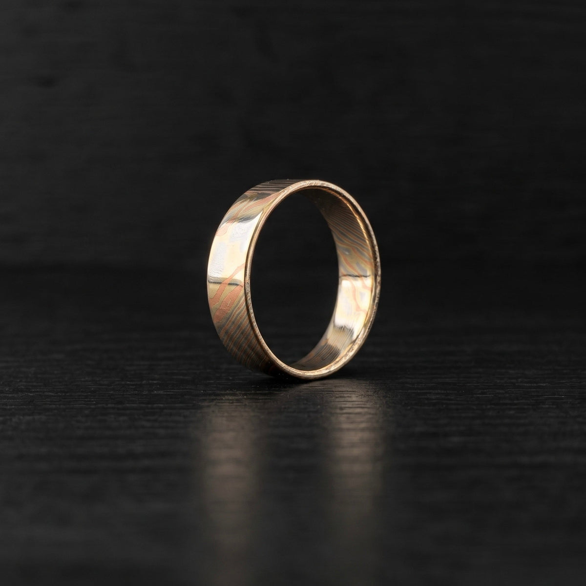Handcrafted Mokume Gane Ring: Copper, Brass & Silver Nickel Wedding Band, Mens Ring, Mens Wedding Ring