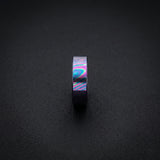Timascus Wedding Band: Flat Design Titanium Alloy Ring, 8mm