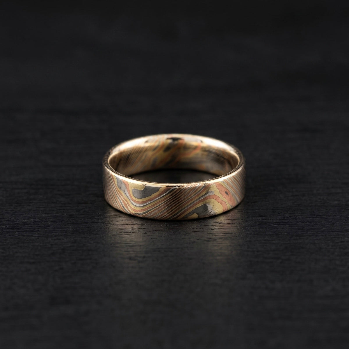 Handcrafted Mokume Gane Ring: Copper, Brass & Silver Nickel Wedding Band, Mens Ring, Mens Wedding Ring