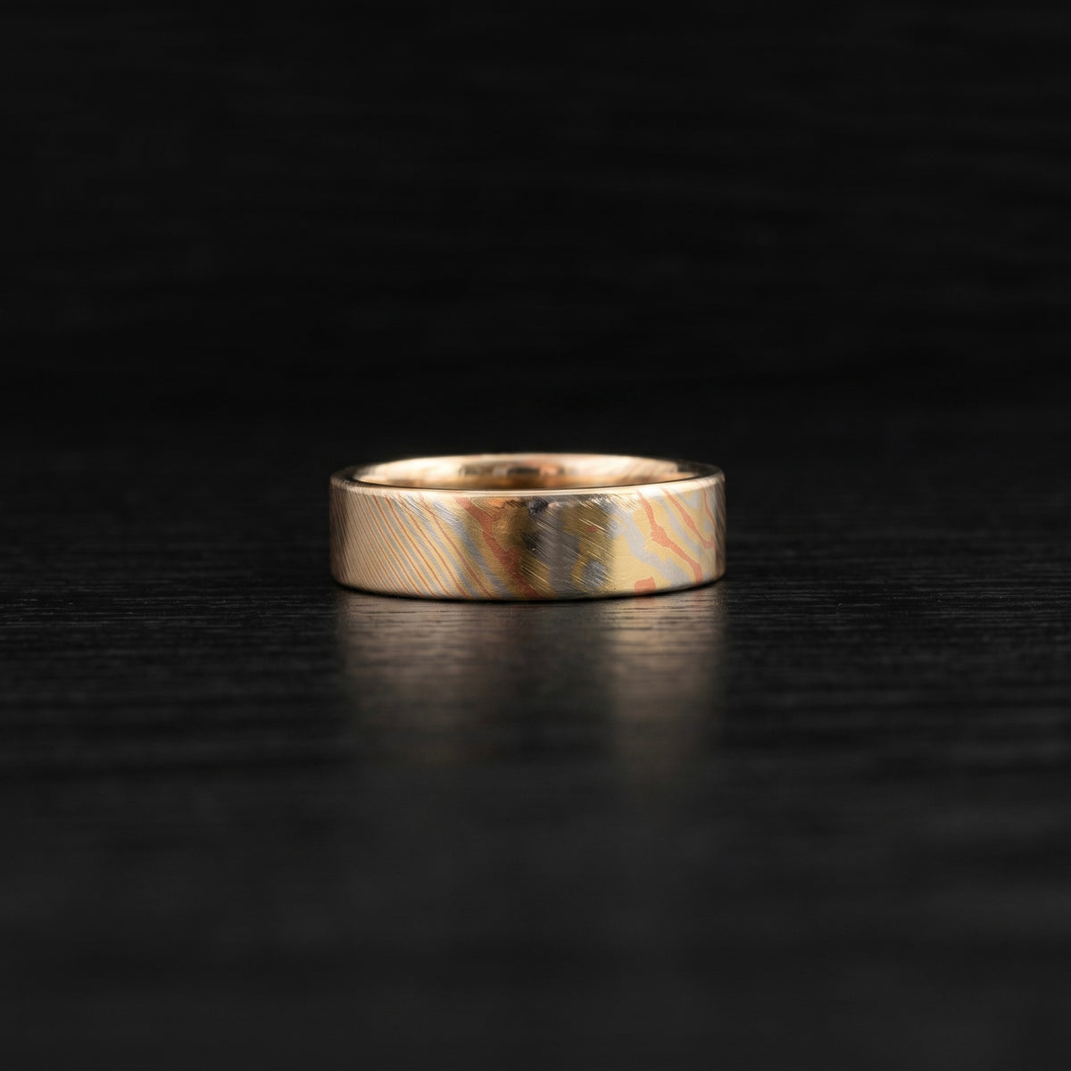 Handcrafted Mokume Gane Ring: Copper, Brass & Silver Nickel Wedding Band, Mens Ring, Mens Wedding Ring