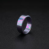 Timascus Wedding Band: Flat Design Titanium Alloy Ring, 8mm