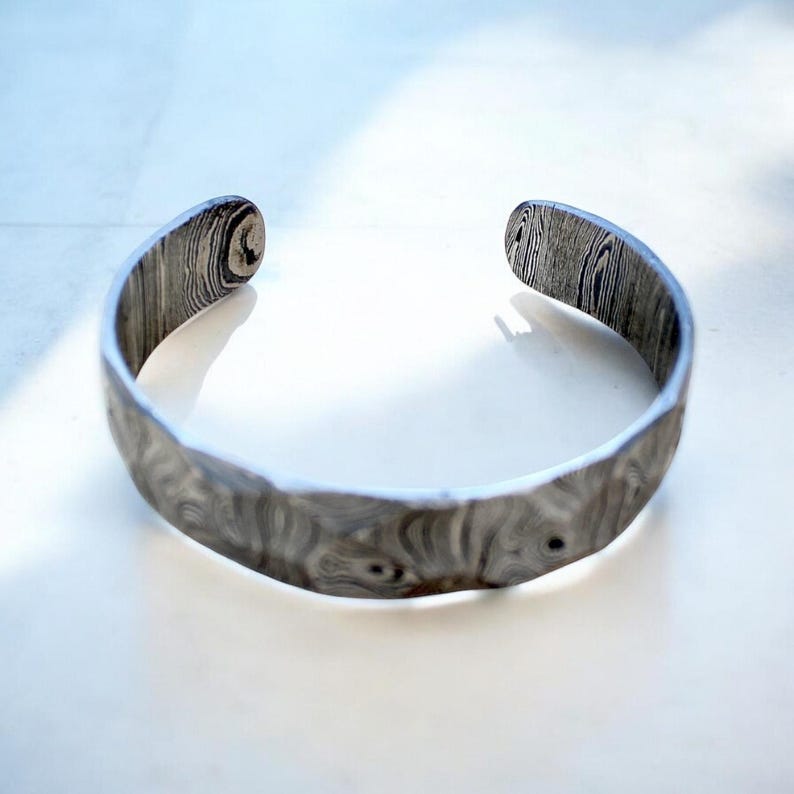 Hand Forged Damascus Steel Cuff Bracelet