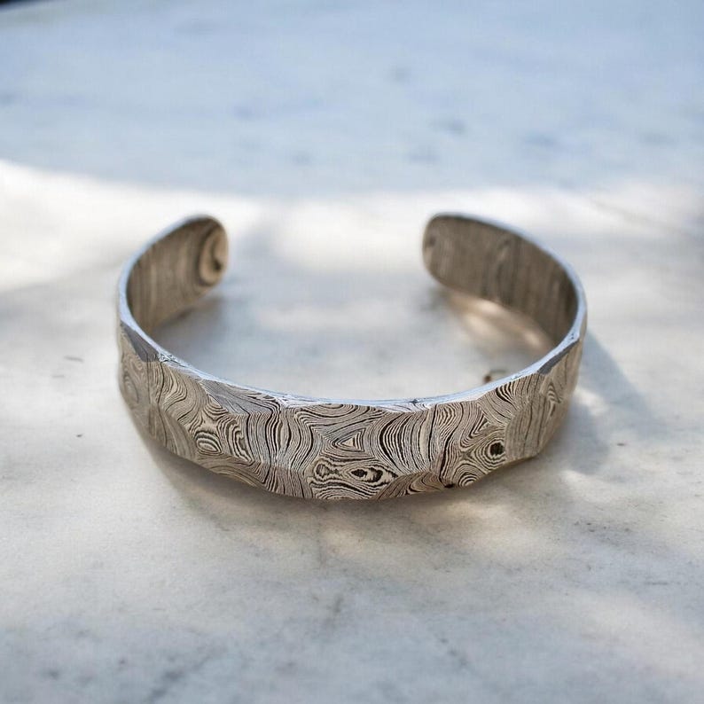 Hand Forged Damascus Steel Cuff Bracelet