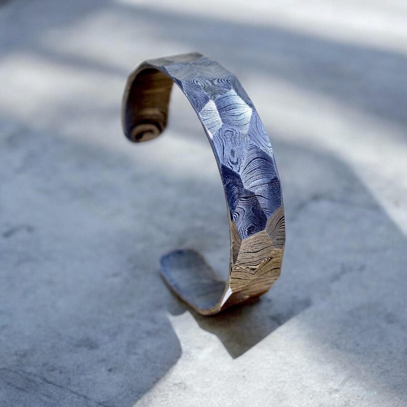 Hand Forged Damascus Steel Cuff Bracelet