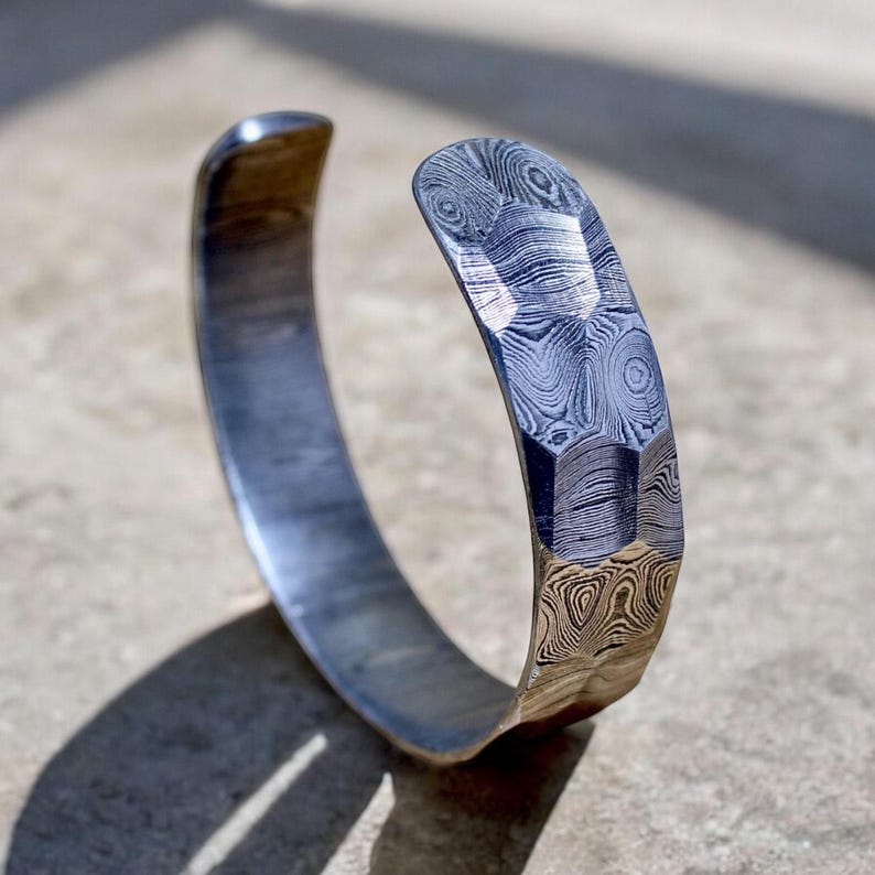 Hand Forged Damascus Steel Cuff Bracelet