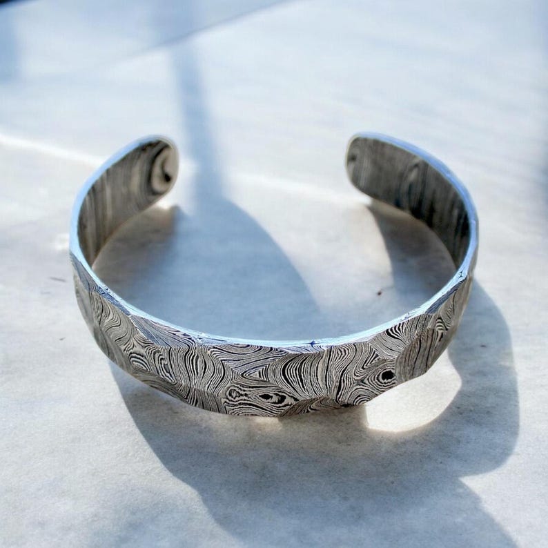 Hand Forged Damascus Steel Cuff Bracelet