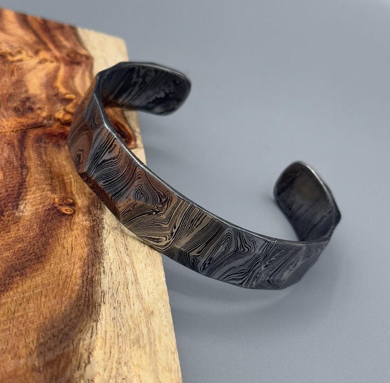 Hand Forged Damascus Steel Cuff Bracelet