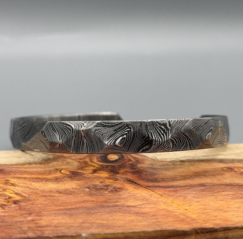 Hand Forged Damascus Steel Cuff Bracelet