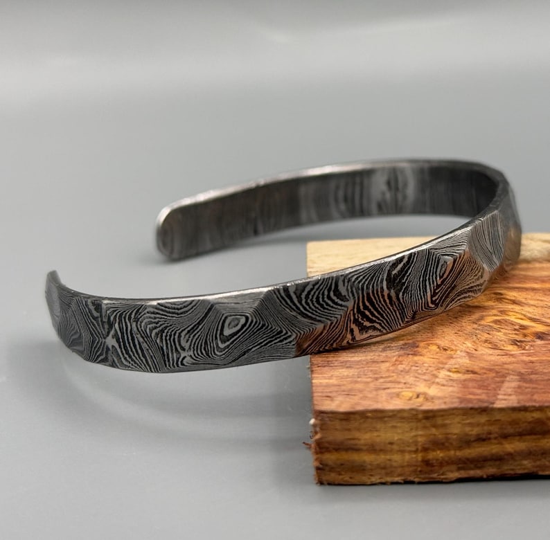 Hand Forged Damascus Steel Cuff Bracelet