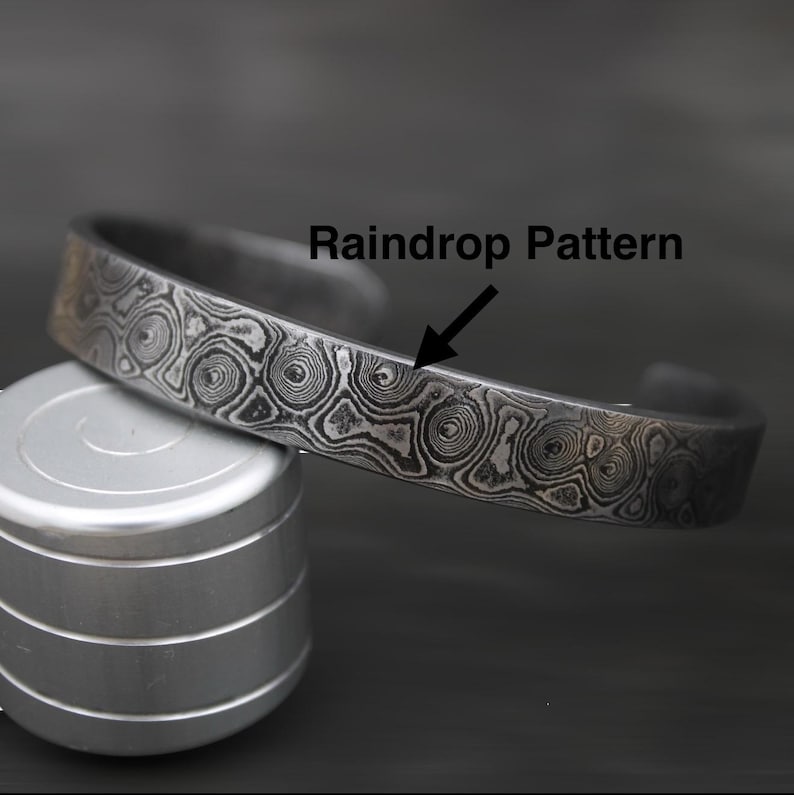 Hand Forged Damascus Steel Cuff Bracelet - Artisan Crafted Wearable Art