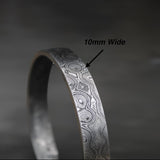 Hand Forged Damascus Steel Cuff Bracelet - Artisan Crafted Wearable Art