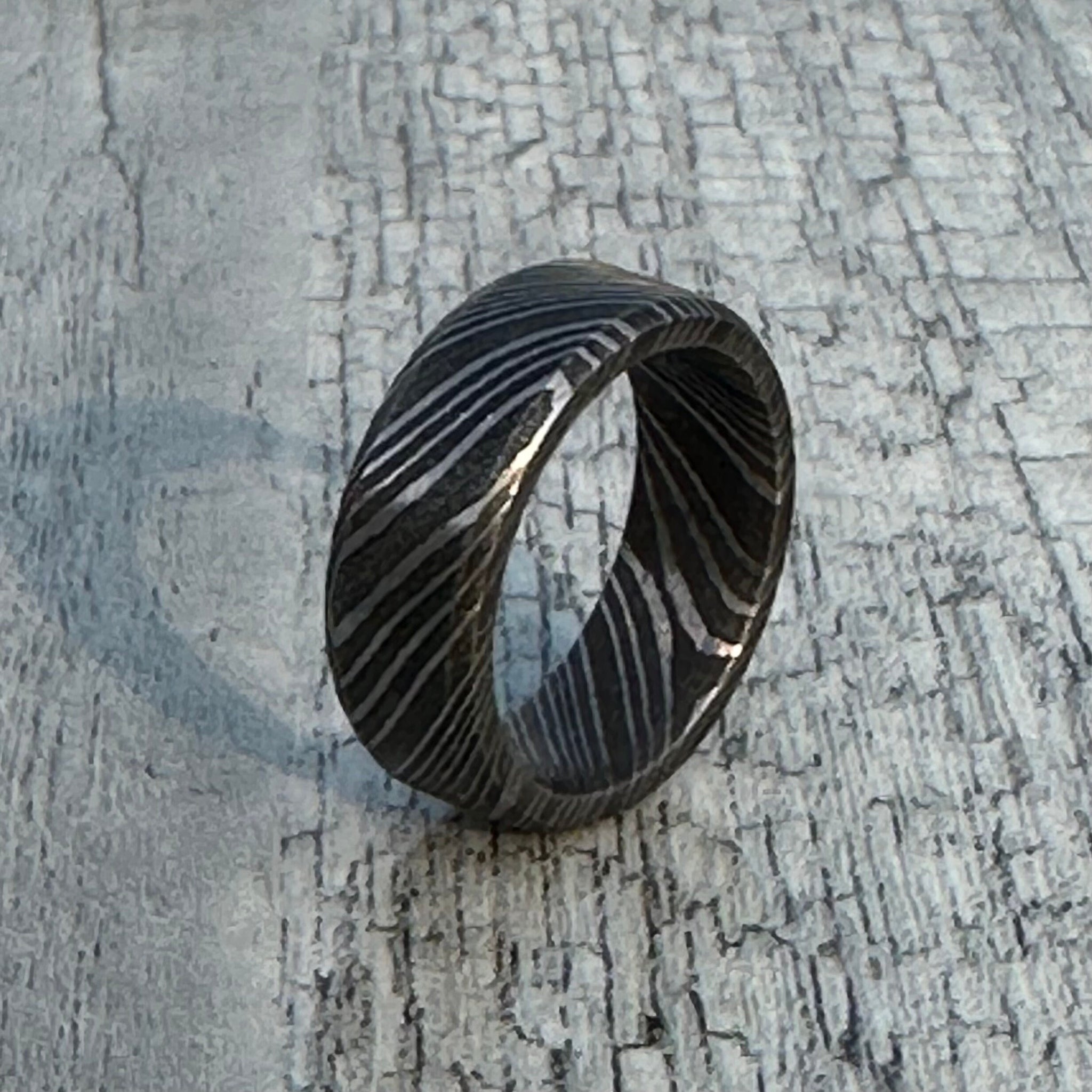 Damascus Steel Ring for Men | Durable Engagement Band