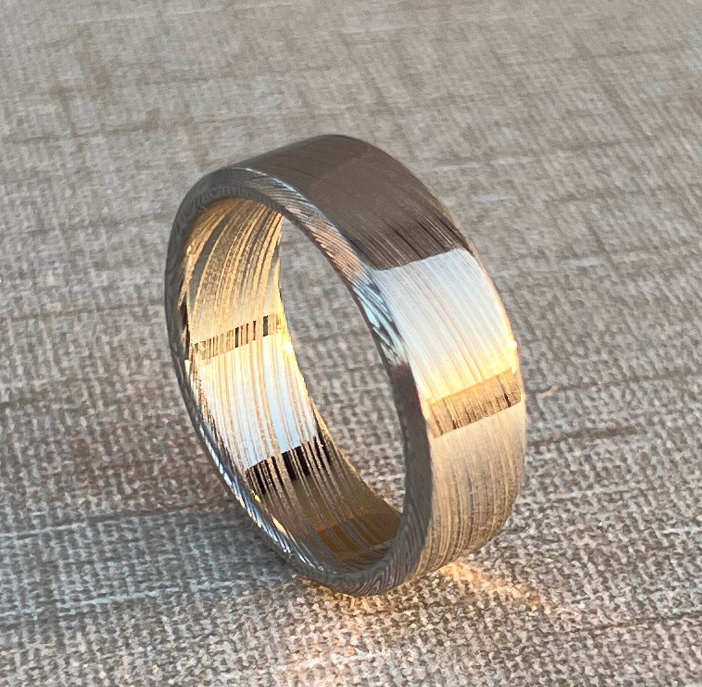 8mm Damasteel Heimskringla Pattern Ring: Handmade Edged Love Band