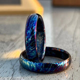 Handmade Colorful Titanium Wedding Band: Heat Anodized Ring