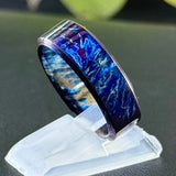 Heat Anodized Titanium Ring: Colorful Patterned Hypoallergenic Band