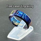 Heat Anodized Titanium Ring: Colorful Patterned Hypoallergenic Band