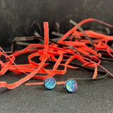 Handmade Titanium Stud Earrings: Colorful Anodized Pattern, Unisex