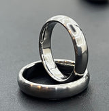 Minimalist Titanium Wedding Band 5mm: High Polished Anniversary Ring